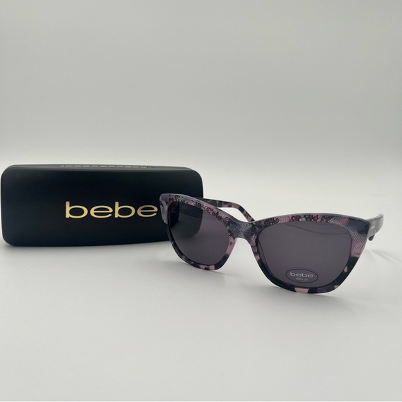 bebe Accessories - Bebe Pink Patterned Cat-Eye Sunglasses